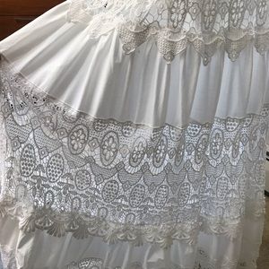 BOSTON PROPER. Romantic white maxi dress with lace details, size 6